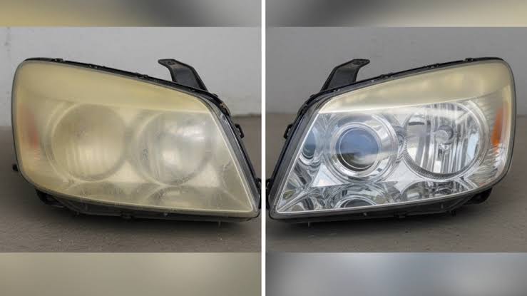 Headlight restoration before and after